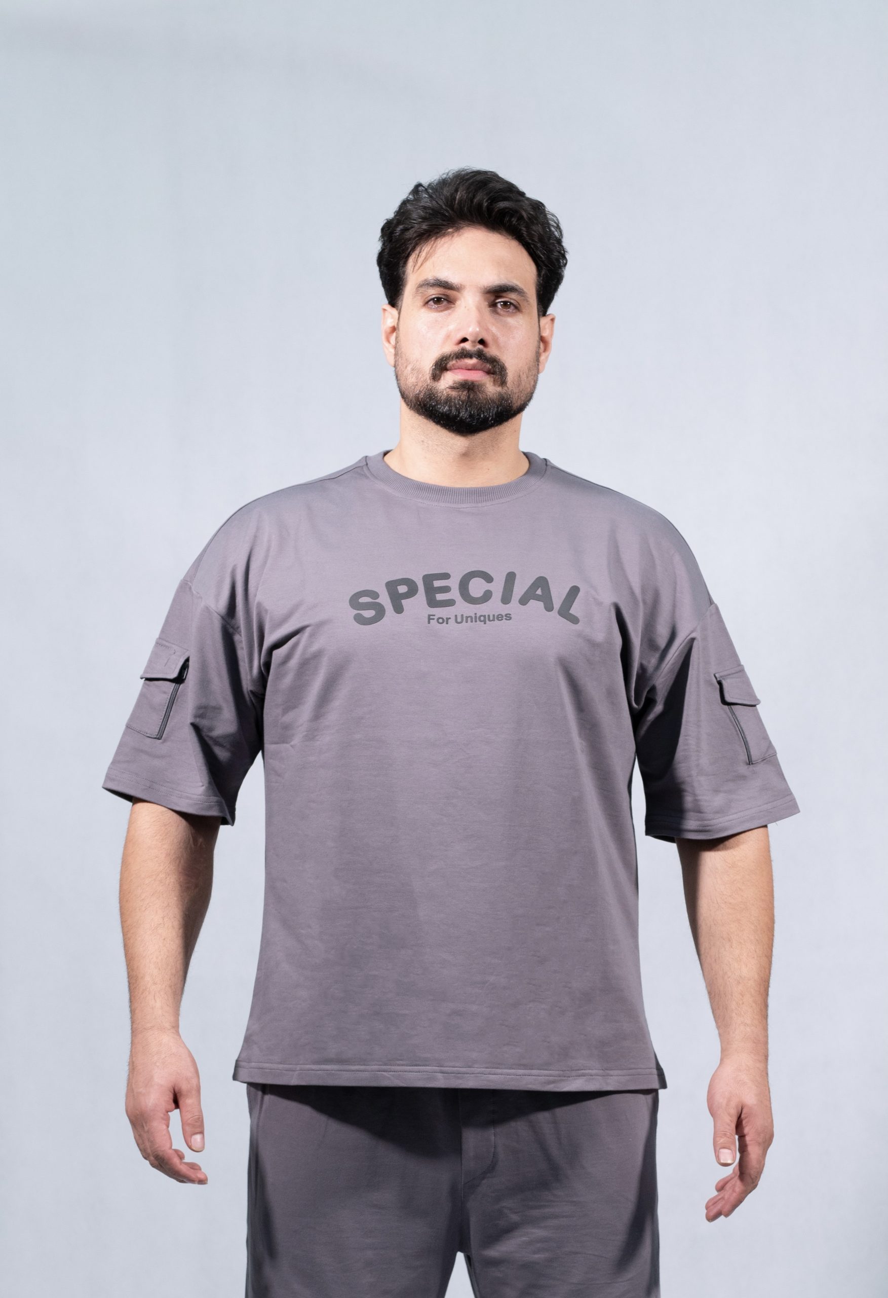 تیشرت خاکستری مدل «ابر زمستانی»